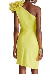 Halston Marca Jersey Rosette Cocktail Dress