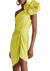 Halston Marca Jersey Rosette Cocktail Dress