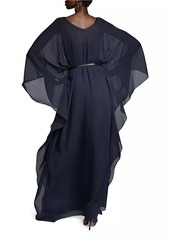 Halston May Chiffon Belted Caftan Dress