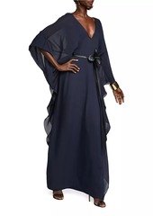 Halston May Chiffon Belted Caftan Dress