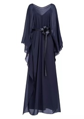 Halston May Chiffon Belted Caftan Dress