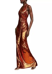 Halston Mio Sequin Halterneck Gown