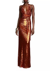 Halston Mio Sequin Halterneck Gown