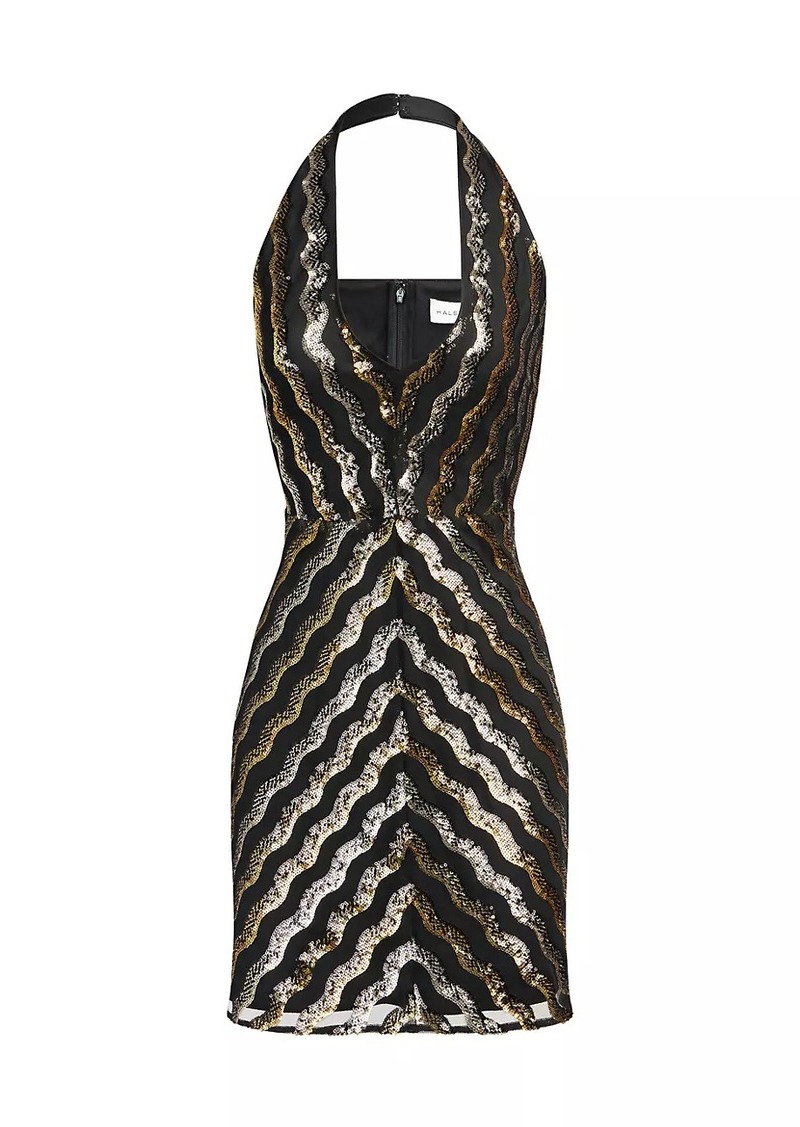 Halston Nidya Sequined Halterneck Minidress