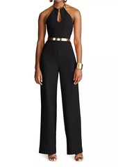 Halston Oki Stretch Crepe Jumpsuit