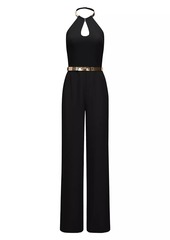 Halston Oki Stretch Crepe Jumpsuit