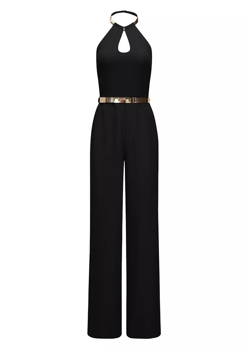 Halston Oki Stretch Crepe Jumpsuit