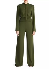 Halston Parris Jersey Keyhole Jumpsuit