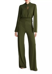 Halston Parris Jersey Keyhole Jumpsuit