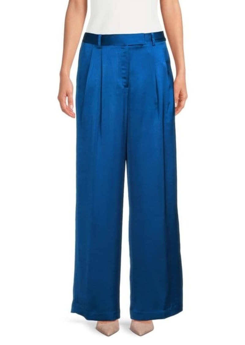 Halston Pleated Satin Pants