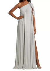 Halston Priya One-Shoulder Draped Gown