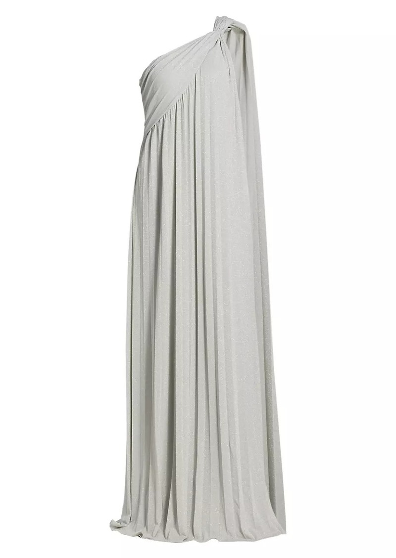 Halston Priya One-Shoulder Draped Gown