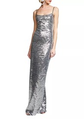 Halston Reine Deco Sequin Gown