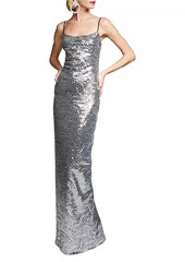 Halston Reine Deco Sequin Gown