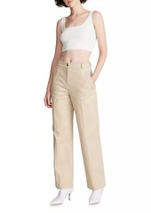 Halston Sam Twill Wide-Leg Pants