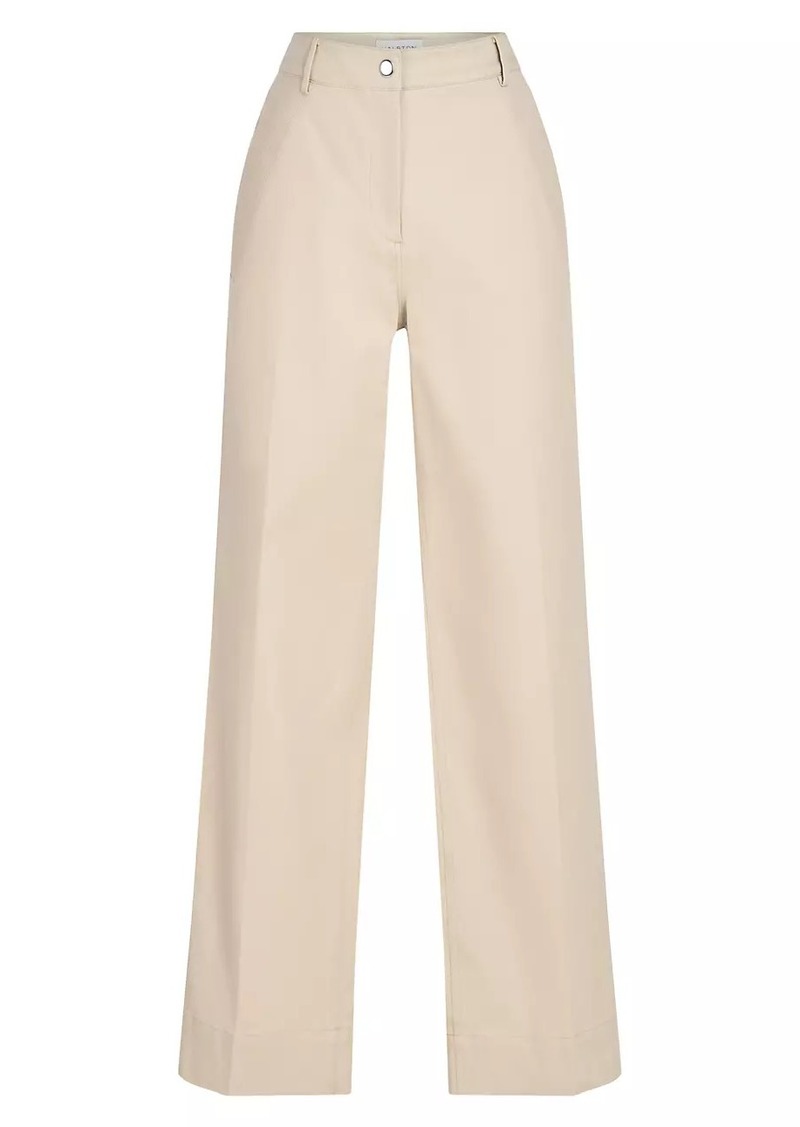 Halston Sam Twill Wide-Leg Pants