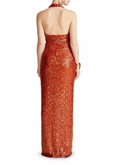 Halston Svetlana Foil Sequin Gown