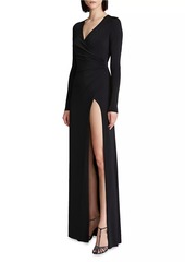 Halston Sydney Ruched Jersey Gown