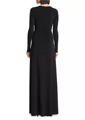 Halston Sydney Ruched Jersey Gown