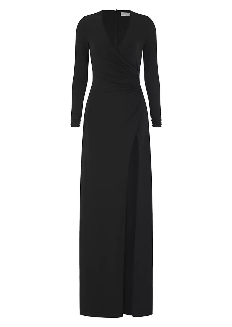 Halston Sydney Ruched Jersey Gown