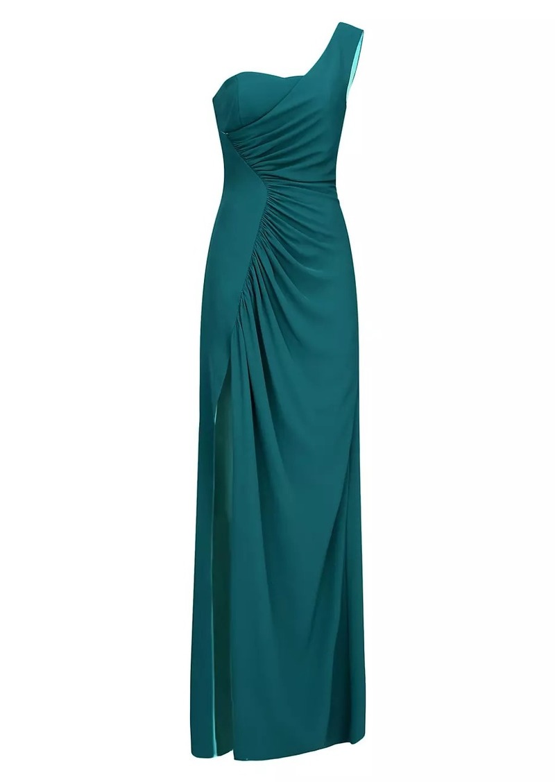 Halston Verdianna One-Shoulder Gown