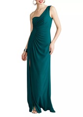 Halston Verdianna One-Shoulder Gown