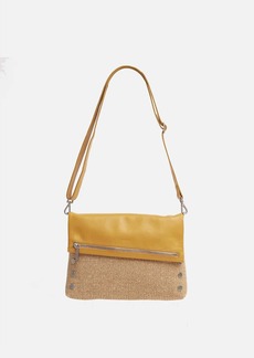 Hammitt Vip Large Crossbody Bag In Chanterelle Raffia With Brushed Silver
