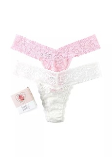 Hanky Panky 2-Pack I Do Shimmer Lace Low-Rise Thongs