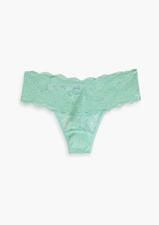 Hanky Panky - Stretch-lace mid-rise thong - Green - XS