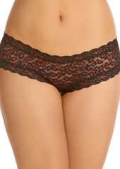 Hanky Panky After Midnight Leopard Cross Dye Stretch Lace Open Panel Cheeky Hipster