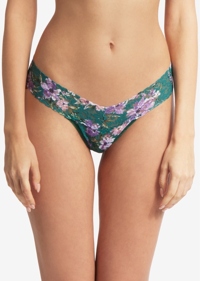Hanky Panky Printed Signature Lace Low Rise Thong, PR4911 - Flowers In Your Hair