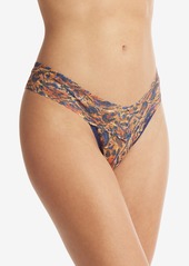 Hanky Panky Printed Signature Lace Low Rise Thong Underwear - Wild About Blue Animal Print