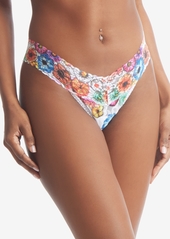 Hanky Panky Printed Signature Lace Low Rise Thong, PR4911 - Flowers In Your Hair