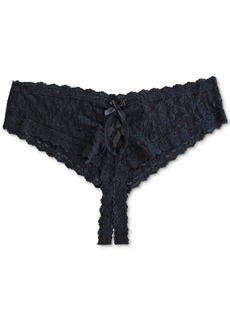Hanky Panky Plus Size After Midnight Open Gusset Cheeky Hipster Lingerie 482921X - Black