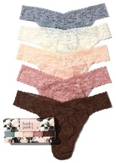 Hanky Panky Signature Lace Original Thong 5Pack - Strawberry/Sun Kissed