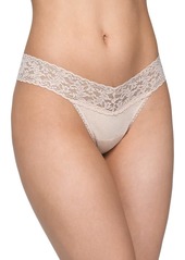 hanky panky Supima Cotton Low Rise Thong with Lace   (2-12)
