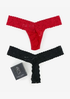 Hanky Panky Women's 2-Pk. Giftable Naughty & Nice Thong Underwear 49NNPK - Black/Red
