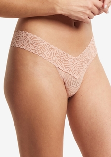 Hanky Panky Women's Animal Instincts Lace Low Rise Thong Underwear, AM1051 - Inner Peace Beige
