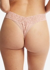 Hanky Panky Women's Animal Instincts Lace Original Rise Thong Underwear, AM1101 - Inner Peace Beige