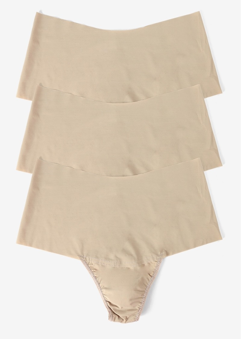 Hanky Panky Women's Breathe Hi-Rise Thong 3 Pack Underwear, 6J1921B3PK - Taupe
