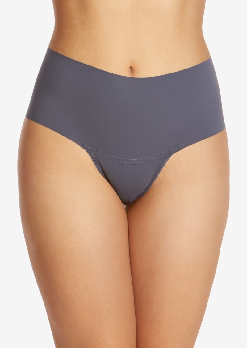 Hanky Panky BreatheSoft Hi-Rise Thong Underwear - Granite