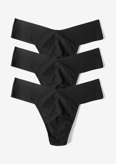 Hanky Panky Women's Breathe Natural Thong 3 Pack Underwear, 6J1661B3PK - Black