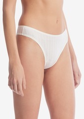 Hanky Panky Women's Move Calm Natural Rise Thong Underwear 2P1664 - Pearl, Marsmallow