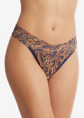 Hanky Panky Printed Signture Lace Original Rise Thong Underwear - Wild About Blue Animal Print