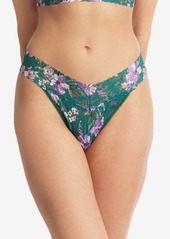 Hanky Panky Printed Signature Lace Original Rise Thong Underwear - Wild About Blue Animal Print