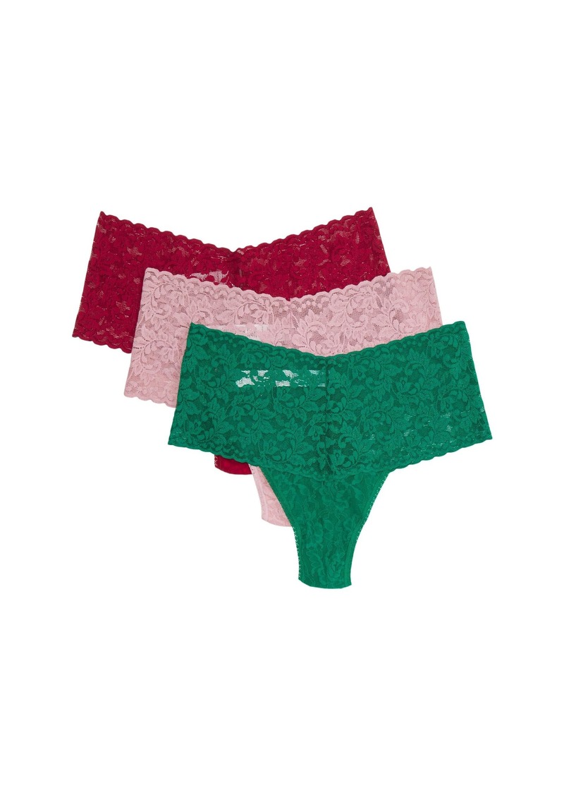 Hanky Panky Women's Retro Lace Thong 3 Pack