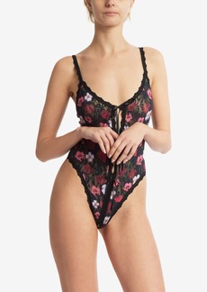 Hanky Panky Women's Signature Lace Printed Open Gusset Teddy - Am I Dreaming Floral Print
