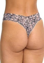 Hanky Panky Printed Signature Lace Original Rise Thong Underwear - Outline Neutral