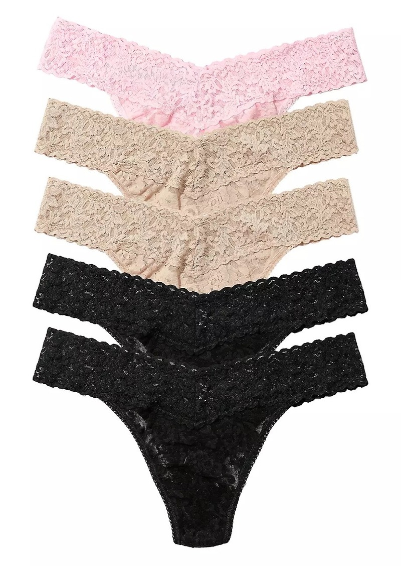 Hanky Panky Signature Lace 5-Pack Original-Rise Thong Set