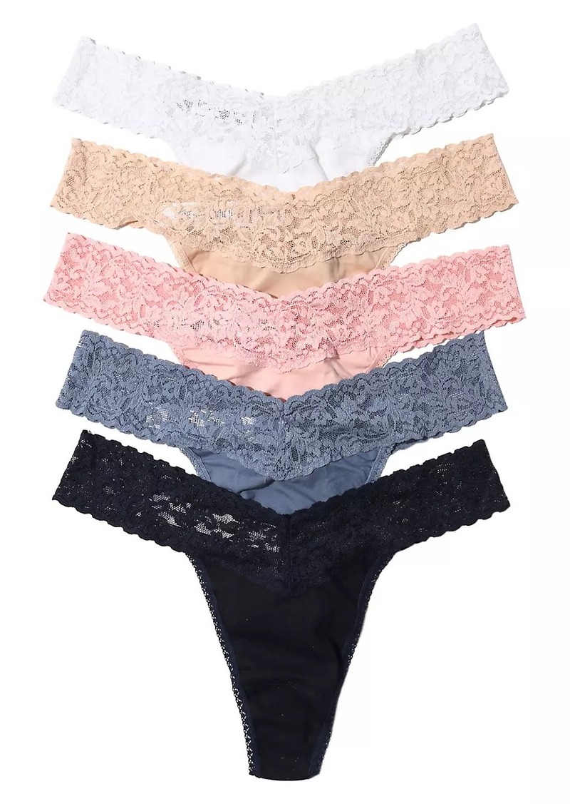 Hanky Panky Signature Lace 5-Pack Original-Rise Thong Set